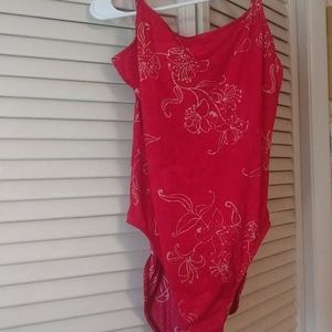 Vintage red one piece swim suit